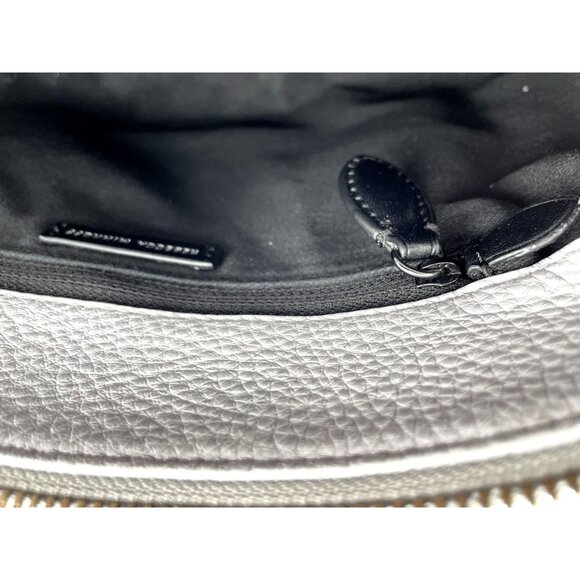 Rebecca Minkoff Shoulder Bag Purse Darren Blue-Gray Pebbled Leather Studs Women - Picture 9 of 16